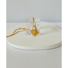 Ασημένιο κολιέ Επίχρυσο - Σταυρός με ζιργκόν (SN222)